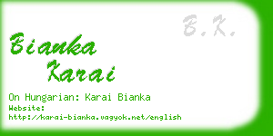 bianka karai business card